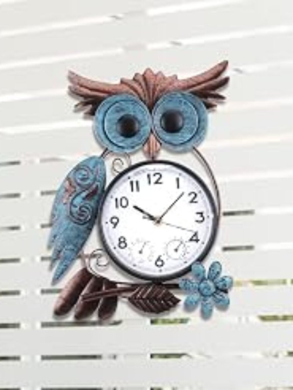 Owl Clock for Patio Pool Garden Home Decor